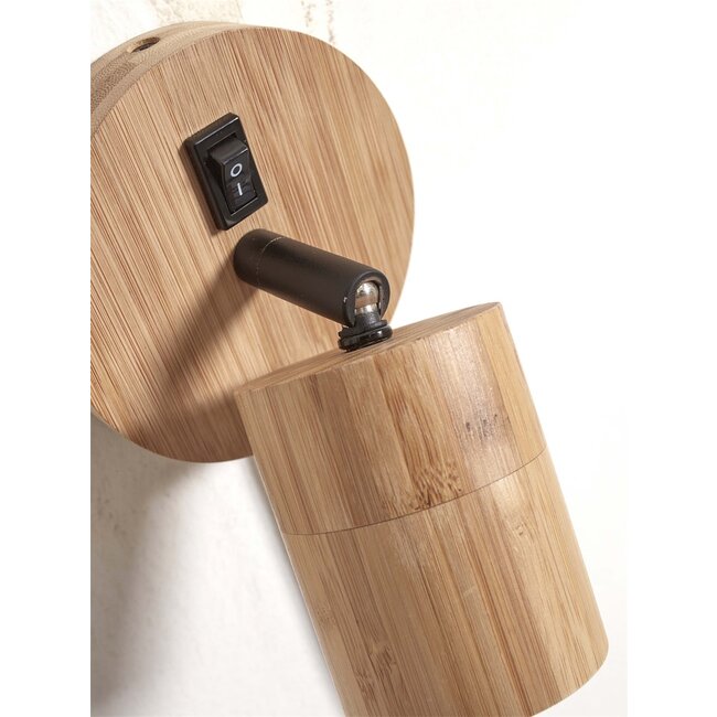 Good&Mojo Wandspot Java naturel - Duurzame bamboe wandlamp van Good & Mojo