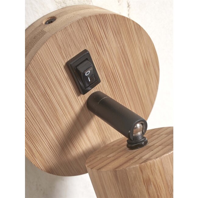 Good&Mojo Wandspot Java naturel - Duurzame bamboe wandlamp van Good & Mojo