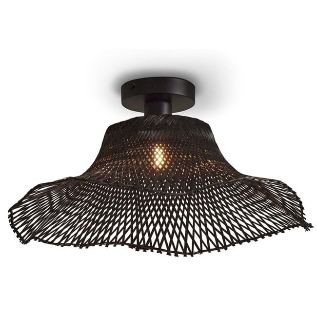 Good&Mojo Plafondlamp Ibiza Wavy S Zwart - Duurzaam Design van Good&Mojo