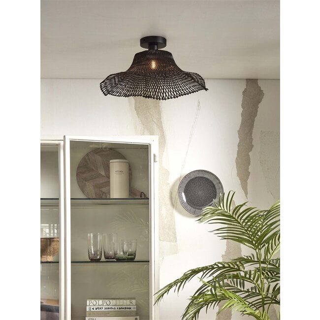 Good&Mojo Plafondlamp Ibiza Wavy S Zwart - Duurzaam Design van Good&Mojo