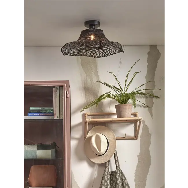Good&Mojo Plafondlamp Ibiza wavy S zwart