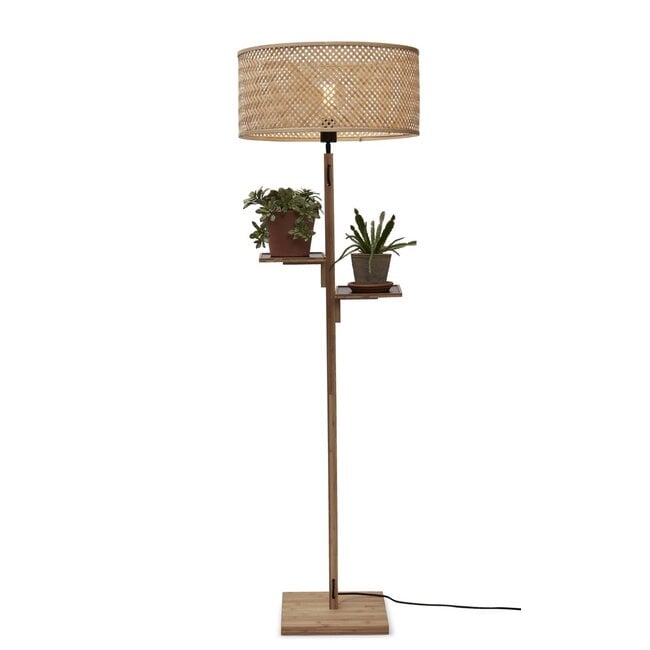 Good&Mojo Vloerlamp Java bamboe met plankjes
