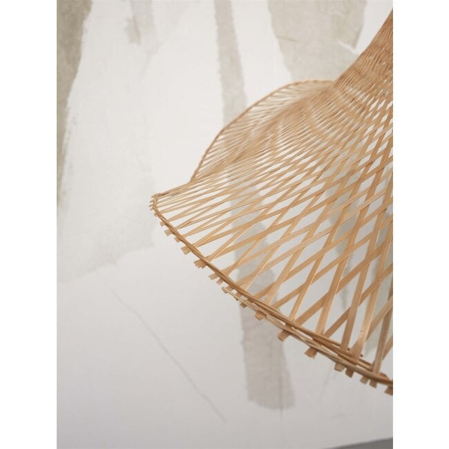 Good&Mojo Vloerlamp Ibiza L white met naturel kap