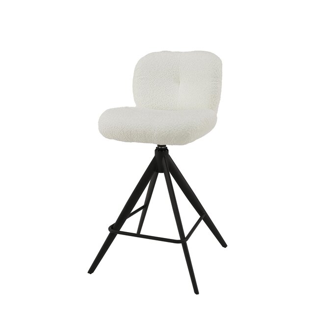 WoonStijl Barstoel Comfort draaibaar Boucle Wit