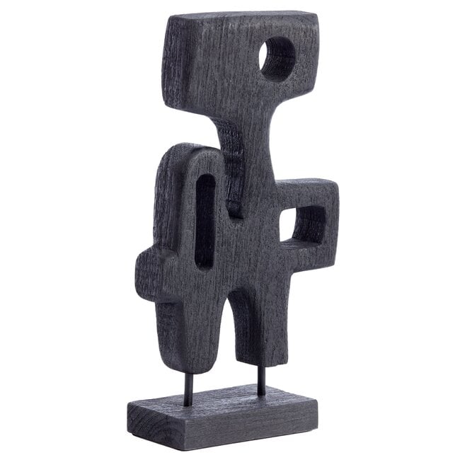 Light en Living Ornament op voet 20x9,5x38,5 cm SALA hout mat zwart