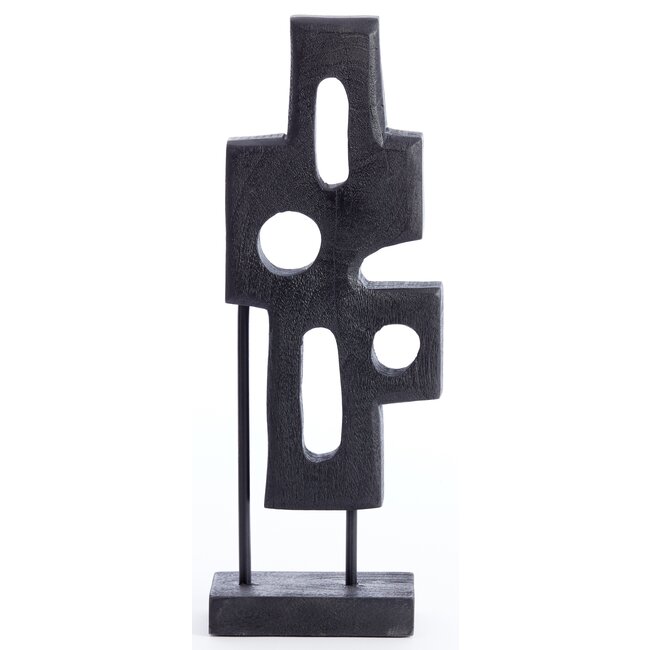 Light en Living Ornament op voet 19x9,5x45 cm SALIO hout mat zwart