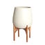 Light en Living Pot deco op voet Ø59x82 cm KARUNA hout+mat crème