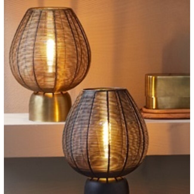Light en Living Tafellamp Suneko zwart - Ø 35 x 46 cm
