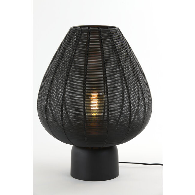 Light en Living Tafellamp Suneko zwart - Ø 35 x 46 cm