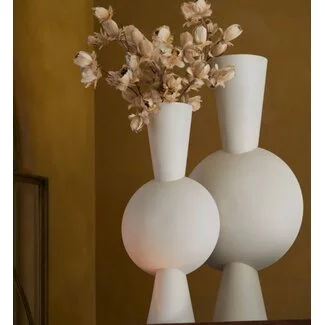 Light en Living Vaas 26x19x54 cm KAVANDU crème