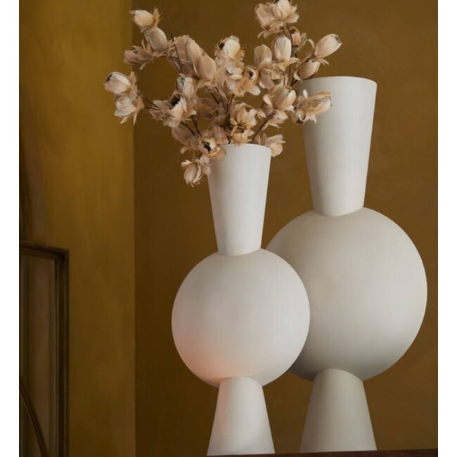 Light en Living Vaas 26x19x54 cm KAVANDU crème