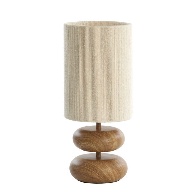 Light en Living Tafellamp Ø22x50,5 cm DANIALO hout print naturel+touw crème