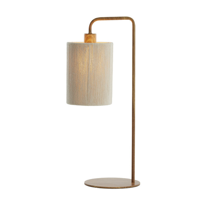 Light en Living Tafellamp 26x20x59,5 cm DONIO hout print naturel+touw crème
