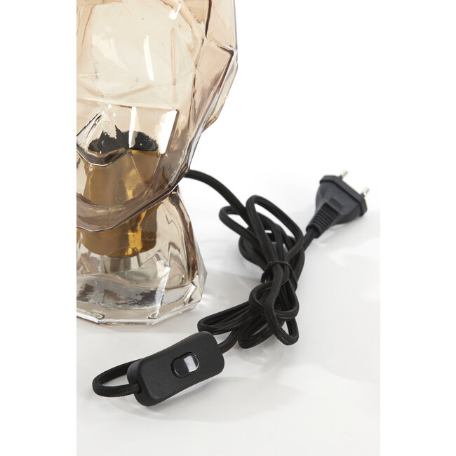 Light en Living Tafellamp Ø19x25 cm HEAD glas bruin man