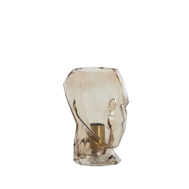 Light en Living Tafellamp Ø19x25 cm HEAD glas bruin man