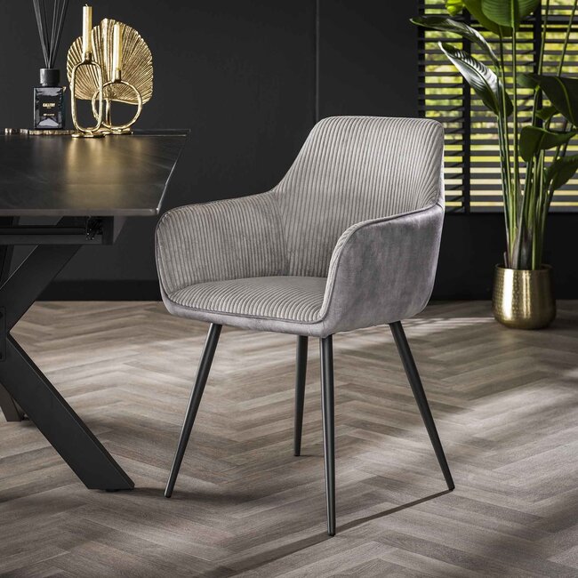 WoonStijl Armstoel Rib Zilverkleurig mix