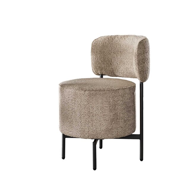WoonStijl Eettafelstoel cocktail draaibaar Boucle zandkleur