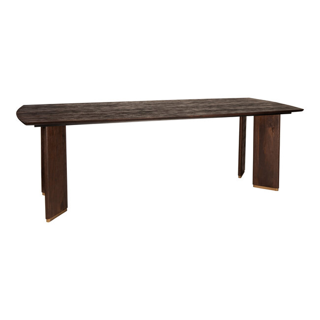PTMD Eettafel Liber mango bruin gouden poot 200 cm