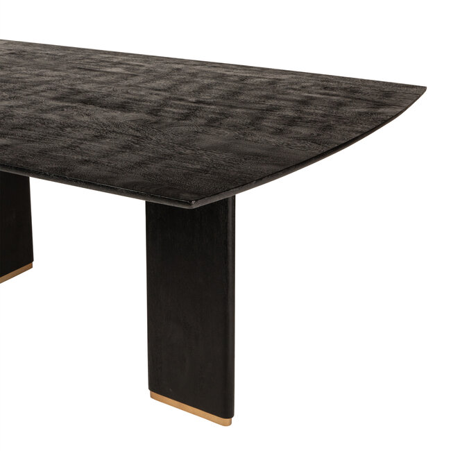 PTMD Eettafel Liber mango zwart gouden poot 200 cm