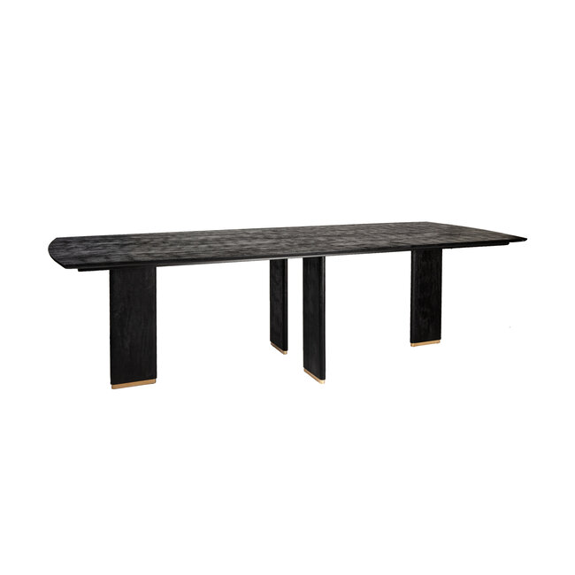 PTMD Eettafel Liber mango zwart gouden poot 240 cm