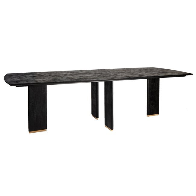 PTMD Eettafel Liber mango zwart gouden poot 280 cm