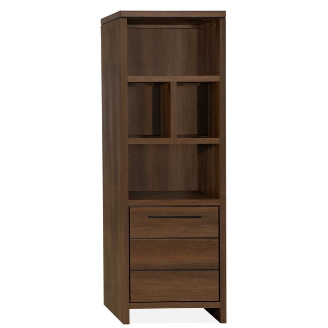 WoonMax Boekenkast Sheffield Dark Almond 1 deur en 4 open vakken showroommodel