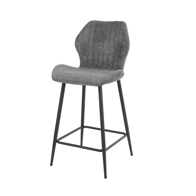 WoonStijl Barstoel boucle lendesteun grijs