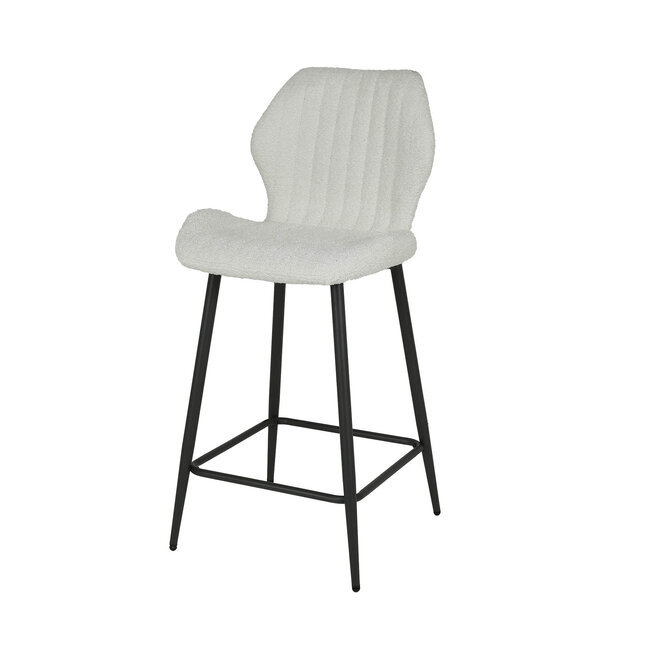 WoonStijl Barstoel boucle lendesteun wit