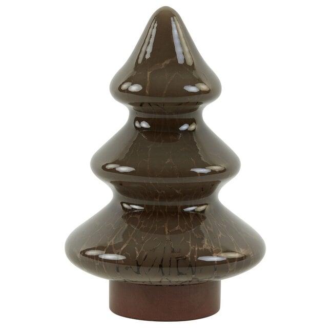 Light en Living Tafellamp LED Ø14x20 cm TREE glas  bruin+koper
