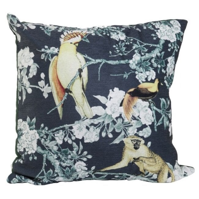 Light en Living Kussen 45x45 cm DAINTREE print zwart-groen