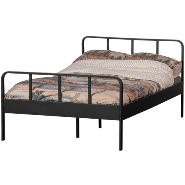 Woood Mees Bed Twijfelaar Metaal Zwart 120x200cm