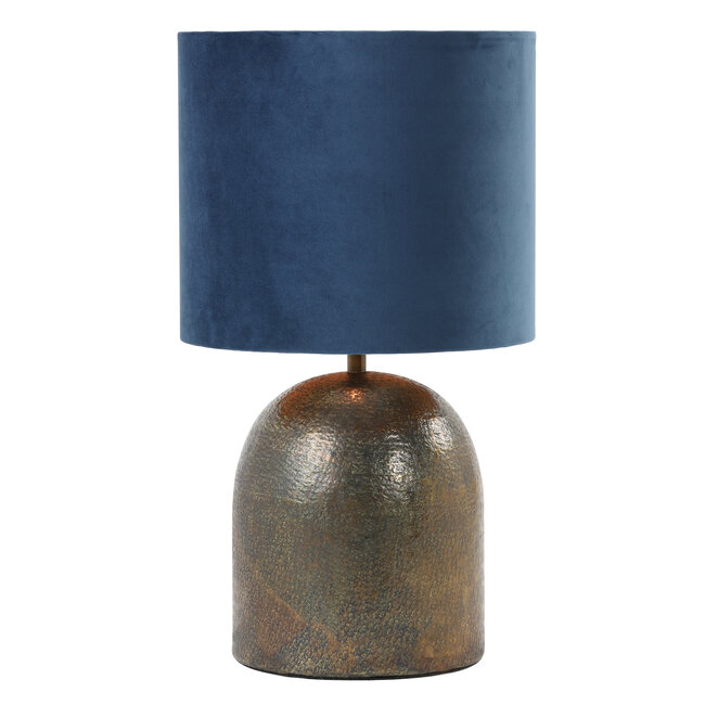 Light en Living Kap cilinder 35-35-30 cm VELOURS petrol blauw