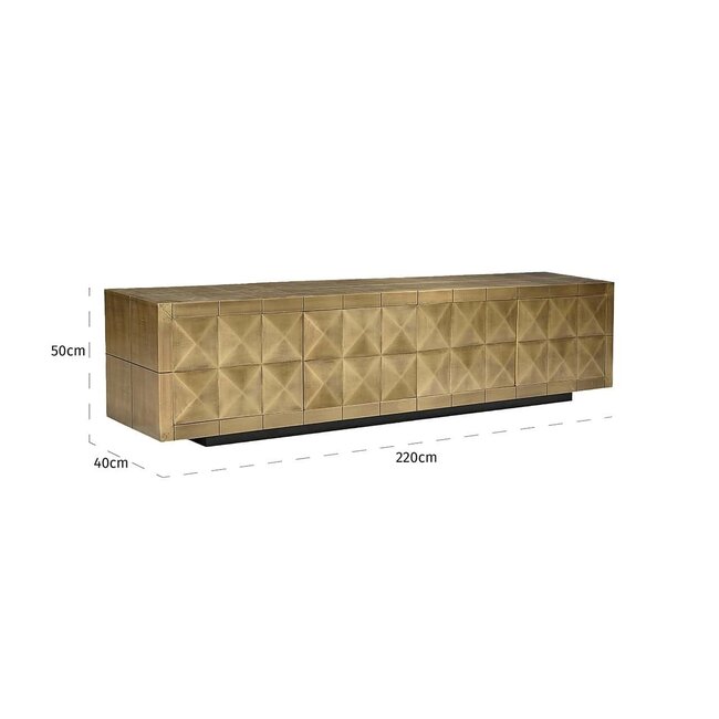 Richmond Interiors  TV dressoir Collada 4-doors geborsteld goud