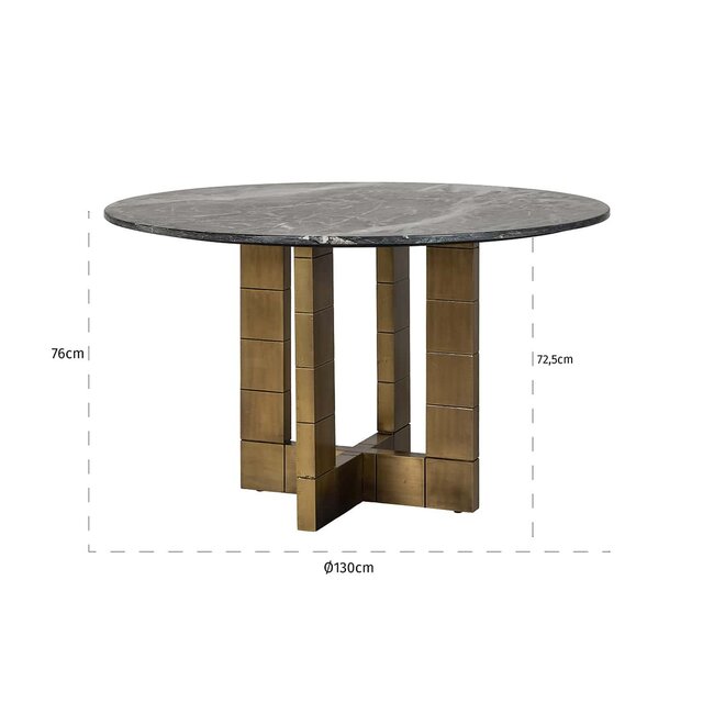 Richmond Interiors  Eettafel Collada 130Ø zwart goud