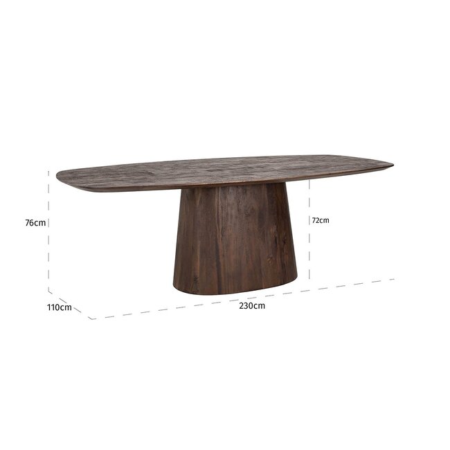 Richmond Interiors  Eettafel Alix Deens ovaal 230 donkerbruin