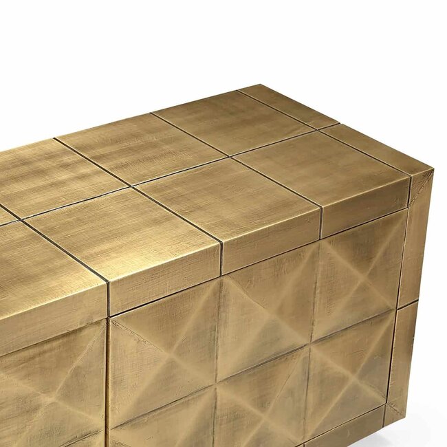 Richmond Interiors  TV dressoir Collada 4-doors geborsteld goud