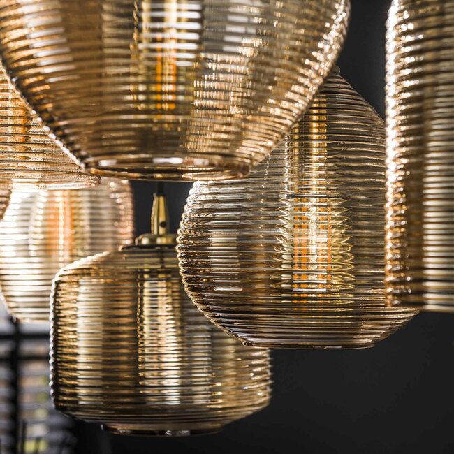 WoonStijl Hanglamp 4+3 stripe glass horizontal