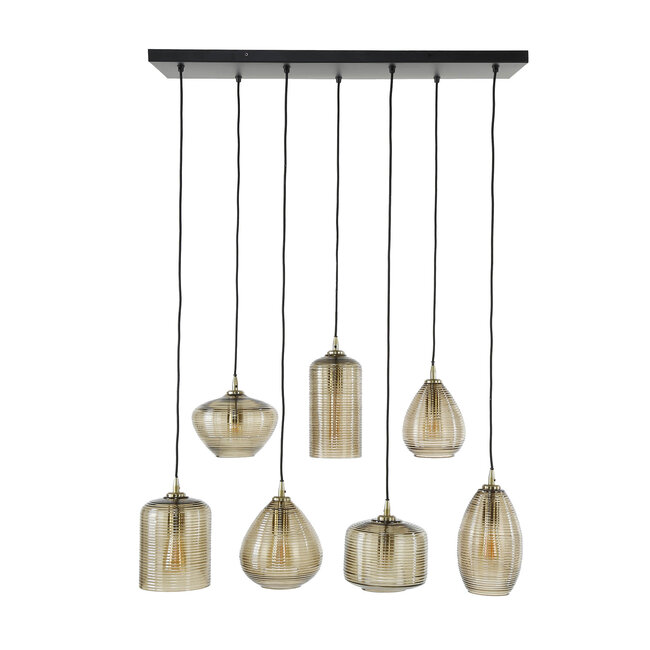 WoonStijl Hanglamp 4+3 stripe glass horizontal