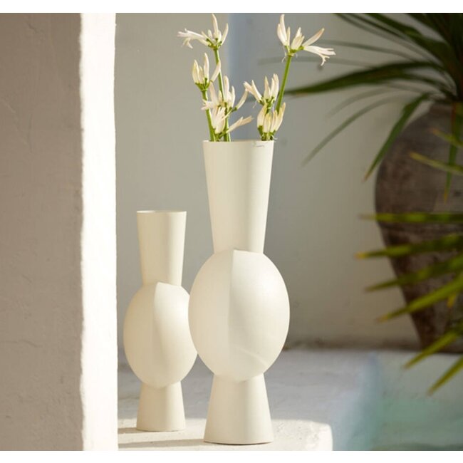 Light en Living Vaas 26x19x54 cm KAVANDU crème