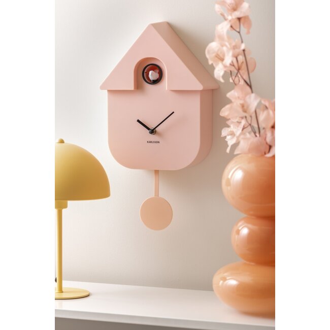 Karlsson Klok Modern Cuckoo - Licht roze