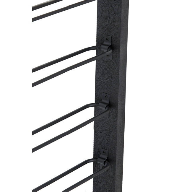 Light en Living Wijnrek 8 flessen 40x6x120 cm SORRENTO hout zwart+zwart