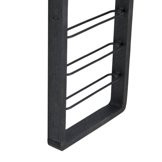 Light en Living Wijnrek 8 flessen 40x6x120 cm SORRENTO hout zwart+zwart