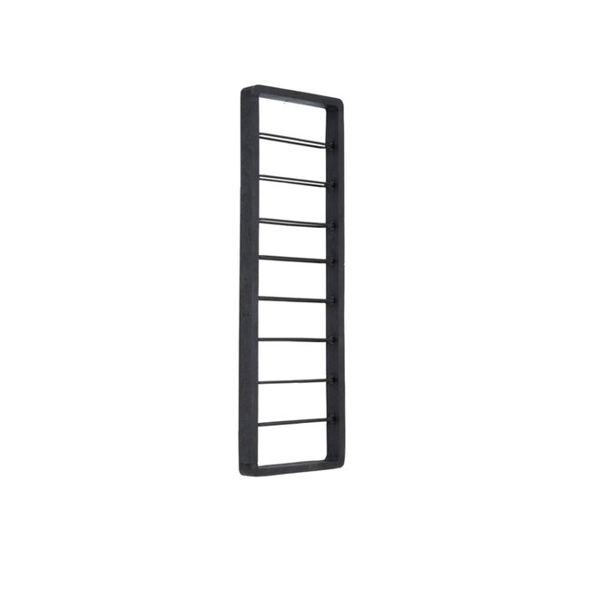 Light en Living Wijnrek 8 flessen 40x6x120 cm SORRENTO hout zwart+zwart