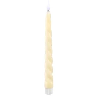 PTMD Dinerkaars LED twist beige met beweegbare vlam – 2 stuks