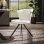 WoonStijl Eettafelstoel halfronde rug spring boucle wit - Set van 2 stoelen