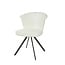 WoonStijl Eettafelstoel halfronde rug spring boucle wit - Set van 2 stoelen