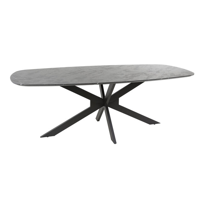 WoonStijl Eetkamertafel 215 deens ovaal zwart bruin