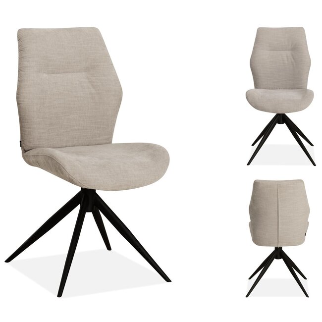 WoonMax Eettafelstoel Palmas Miami - Ash, Zwart of Toffee