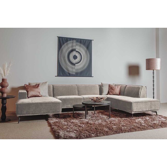 Tower Living Bank Leeds - Chaise longue +  2,5 zits + ottomane Rechts - City 120 Beige