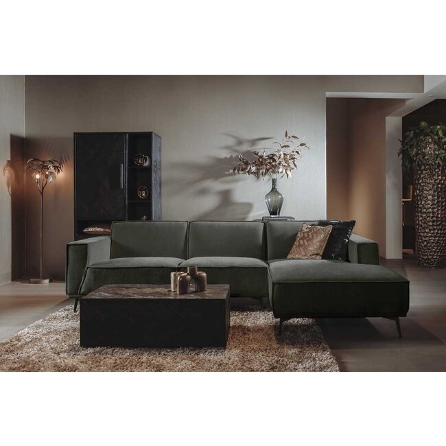Tower Living Bank Leeds - 2,5 zits + chaise longue  Rechts - City 355 Bottle green